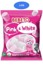 Bebeto  mályvacukor Pink&White 60g (2 db)