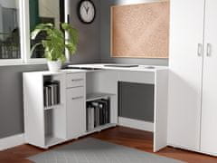 Safako Diegos moduláris íróasztal, tárolókkal, matt fehér
