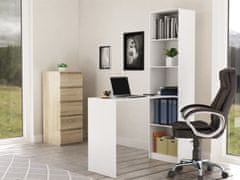 Safako R50 könyvespolc és íróasztal kombinációja, fehér