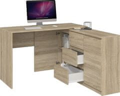 Safako Plus 2D3S íróasztal szekrénnyel, sonoma