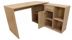 Safako Diegos moduláris íróasztal, tárolókkal, sonoma