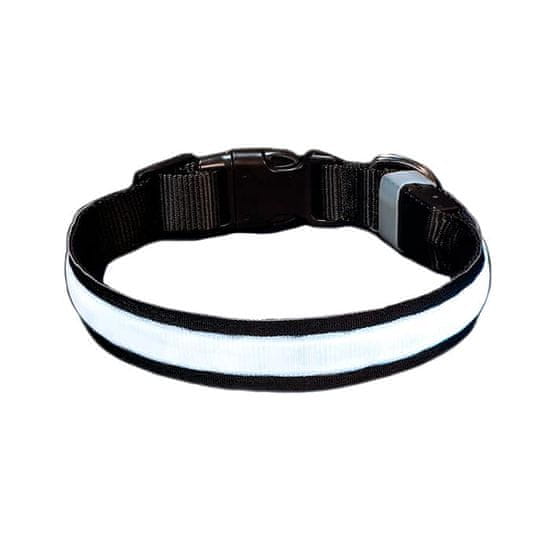 PrimePick LED biztonsági fényes kutya nyakörv, a világító nyakörv biztosítja a magas láthatóságot, USB töltésű, vízálló, ideális éjszakai sétákhoz, CollarLed