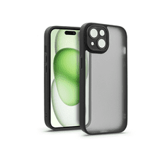 Haffner Apple iPhone 15 Plus hátlap kameravédő peremmel, lencsevédő üveggel - Variete - fekete (HF240072)