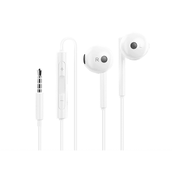Huawei gyári sztereó felvevős fülhallgató - 3,5 mm jack - AM115 - fehér (ECO csomagolás) (HUW-0049)