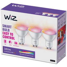 WiZ WiFi BLE RGB LED fényforrás GU10 4.7W 3db/cs (929002448433) (929002448433)