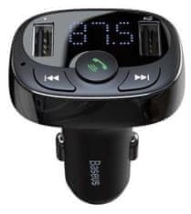 BASEUS Bluetooth MP3 FM Transmiter töltővel 2xUSB 3.4A, fekete (CCMT000001)