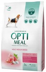 OptiMeal száraz kutyatáp közepes fajtáknak pulykával 4 kg