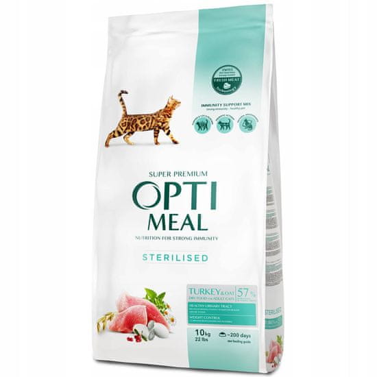 OptiMeal szárazeledel sterilizált macskáknak sterilizált fácán 10 kg