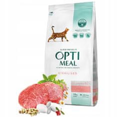 OptiMeal szárazeledel sterilizált macskáknak marhahússal és cirokkal 10kg