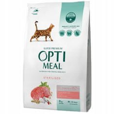 OptiMeal  szárazeledel sterilizált macskáknak marhahússal és cirokkal 4 kg