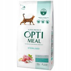 OptiMeal szárazeledel sterilizált macskáknak pulykával és zabbal 1,5 kg