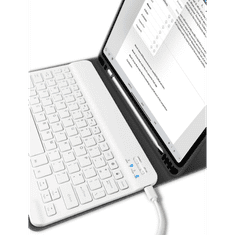 TokShop Apple iPad 10.2 (2019 / 2020 / 2021), Bluetooth billentyűzetes mappa tok, érintőceruza tartó, TP SC Pen + Keyboard, fekete (TS3876)
