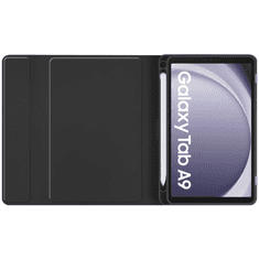 TokShop Samsung Galaxy Tab A9 (8.7) SM-X110 / X115, Bluetooth billentyűzetes mappa tok, érintőceruza tartó, TP SC Pen + Keyboard, fekete (TS3882)