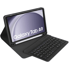 TokShop Samsung Galaxy Tab A9 (8.7) SM-X110 / X115, Bluetooth billentyűzetes mappa tok, érintőceruza tartó, TP SC Pen + Keyboard, fekete (TS3882)