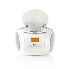 Nedis hordozható Bluetooth CD-lejátszó/FM-rádió/USB/Aux fehér (SPBB100WT) (SPBB100WT)
