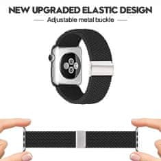 Techsuit Cserélhető szíj az Apple Watch 1/2/3/4/5/6/7/8/9/SE/SE 2/Ultra/Ultra 2 - (42/44/45/49mm) okosórára - Fekete