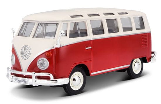 Maisto Fehér/piros Volkswagen Van Samba modell 1:25