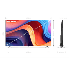 Sharp 70GP6260E 70" 4K UHD Google Smart QLED TV Harman Kardon hangszórókkal (70GP6260E)
