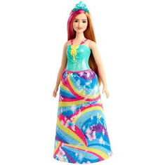 Mattel Barbie Dreamtopia: Szőke-pink hajú molett hercegnő baba (GJK12) (GJK12)