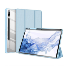 Dux Ducis Samsung Galaxy Tab S9 Plus 12.4 SM-X810 / X816B, mappa tok, Trifold, légpárnás sarok, közepesen ütésálló, S-Pen tartóval, átlátszó hátlap, Toby, kék (RS147075)