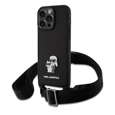 Karl Lagerfeld tok + crossbody strap fekete KLHCP15XSAKCPBK Apple Iphone 15 Pro Max készülékhez (129065)