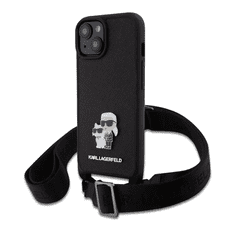 Karl Lagerfeld tok + crossbody strap fekete KLHCP15SSAKCPBK Apple Iphone 15 készülékhez (129059)