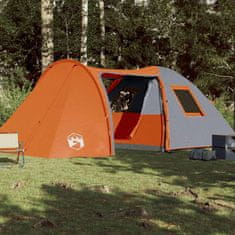 Vidaxl 6 személyes szürke-narancssárga vízálló kupolás családi sátor 94355