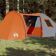 Vidaxl 6 személyes szürke-narancssárga vízálló kupolás családi sátor 94355