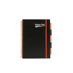 Pukka Pad spirálfüzet, A4, vonalas, 100 lap, "Neon black project book" (PUPN7664V) (PUPN7664V)