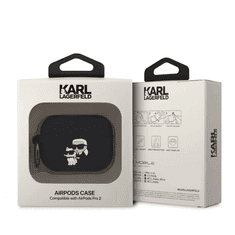 Karl Lagerfeld tok fekete KLAP2RUNKC Airpods Pro 2 készülékhez