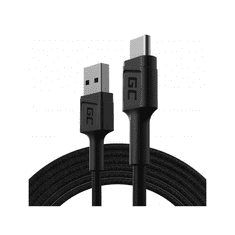 Green Cell GC PowerStream USB-A - USB-C adat és töltőkábel 2m fekete (KABGC19) (KABGC19)