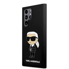 Karl Lagerfeld Silicone Ikonik Samsung Galaxy S23 Ultra Tok - Fekete/Mintás (KLHCS23LSNIKBCK)