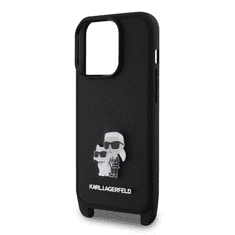 Karl Lagerfeld tok + crossbody strap fekete KLHCP15LSAKCPBK Apple Iphone 15 Pro készülékhez (129063)