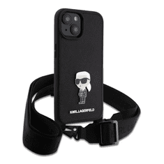 Karl Lagerfeld tok + crossbody strap fekete KLHCP15MSASKNPBK Apple Iphone 15 Plus készülékhez (129062)