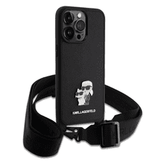 Karl Lagerfeld tok + crossbody strap fekete KLHCP15XSAKCPBK Apple Iphone 15 Pro Max készülékhez (129065)