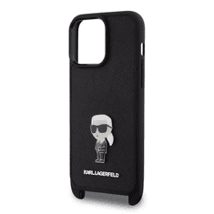 Karl Lagerfeld tok + crossbody strap fekete KLHCP15XSASKNPBK Apple Iphone 15 Pro Max készülékhez (129066)