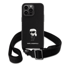 Karl Lagerfeld tok + crossbody strap fekete KLHCP15XSASKNPBK Apple Iphone 15 Pro Max készülékhez (129066)