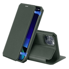 Dux Ducis Samsung Galaxy S20 Plus / S20 Plus 5G SM-G985 / G986, Oldalra nyíló tok, stand, Skin X, sötétzöld (96781)