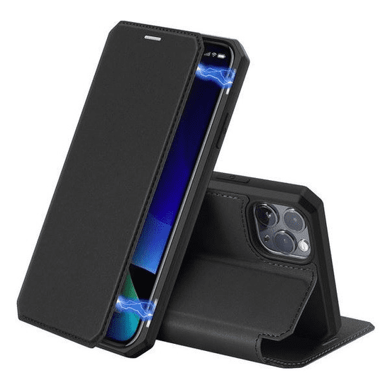 Dux Ducis Samsung Galaxy S20 / S20 5G SM-G980 / G981, Oldalra nyíló tok, stand, Skin X, fekete (96776)