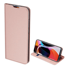 Dux Ducis SKIN PRO tok álló, bőr hatású (FLIP, oldalra nyíló, bankkártya tartó, asztali tartó funkció) ROZÉARANY [Xiaomi MI 10 Pro 5G] (5996457965755)