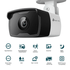 VIGI C340I 2.8MM biztonsági kamera Golyó IP biztonsági kamera Szabadtéri 2560 x 1440 pixelek Mennyezeti/fali/rúdra szerelt (VIGI C340I(2.8MM))