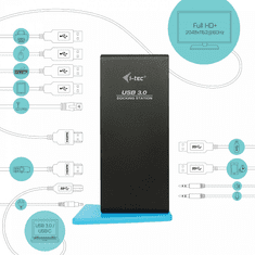 U3DUALHDMIDOCK dokkoló állomás és port replikátor Vezetékes USB 3.2 Gen 1 (3.1 Gen 1) Type-A Fekete (U3DUALHDMIDOCK)