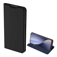 Dux Ducis SKIN PRO tok álló, bőr hatású (FLIP, oldalra nyíló, bankkártya tartó, asztali tartó funkció) FEKETE [Xiaomi 12X] (5996591128252)