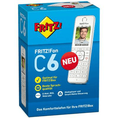 FRITZ!Fon C6 Vezeték nélküli VoIP telefon Üzenetrögzítős, Bébiszitter, Kihangosító, PIN kód LC kijelző (20002848)