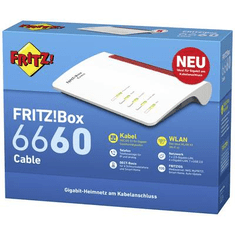 FRITZ!Box 6660 Cable WLAN router modemmel Beépített modem: Kábel 2.4 GHz, 5 GHz 2.4 Gbit/s (20002910)