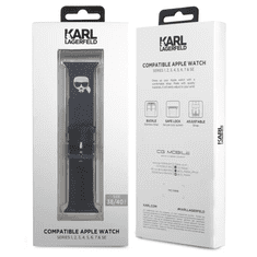 Karl Lagerfeld óraszíj fekete (KLAWLSLKK) Apple Watch 42mm / 44mm / 45mm (125515)