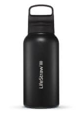 LifeStraw LGV41SBKWW Go 2.0 rozsdamentes acél vízszűrő palack 1 l fekete