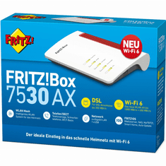 FRITZ!Box 7530 AX vezetéknélküli router Gigabit Ethernet Kétsávos (2,4 GHz / 5 GHz) Fehér (20002930)