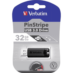Verbatim Pen Drive 32GB PinStripe USB 3.0 fekete (49317) (49317)