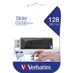 Verbatim Pen Drive 128GB Slider fekete USB 2.0 (49328) (49328)